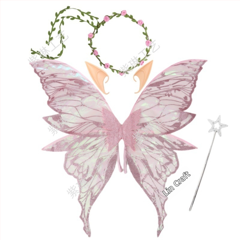 Eņģeļu spārni uz muguras - COSPLAY piederums, Materiāls: audums, Apstrāde: puse manuālā un puse mehāniskā, Grimu rekvizīts kostīmam, Nav importēts