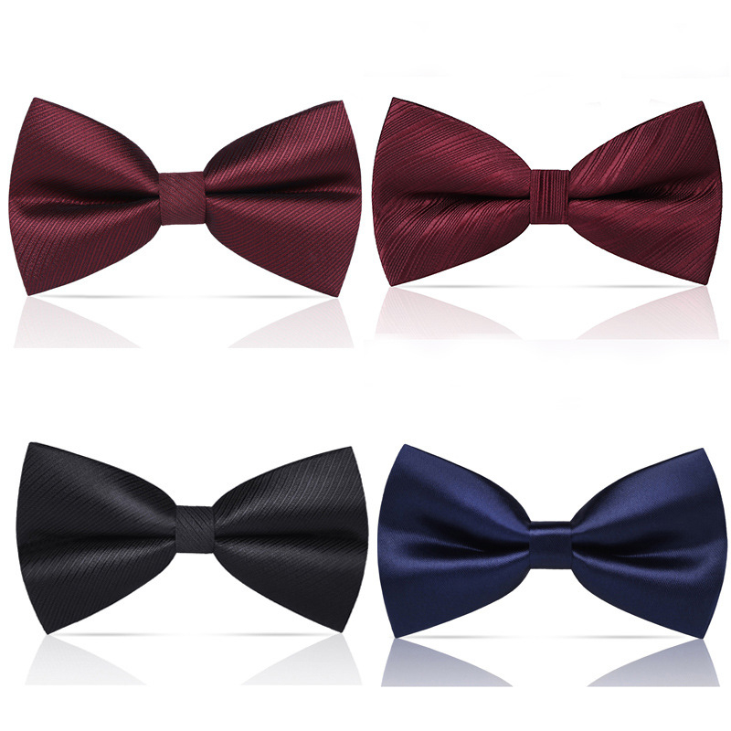 Bow tie za muškarce – korejski stil, ravna glava, Jacquard tkanina, poliester vlakno, monokromatski uzorak