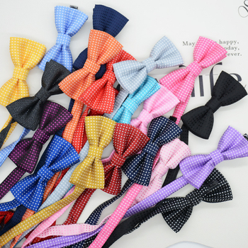 Gyerekeknek szóló pöttyös papion, koreai stílusú, jacquard szövés, poliészter anyag