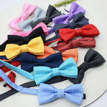 Gyerekeknek szóló pöttyös papion, koreai stílusú, jacquard szövés, poliészter anyag