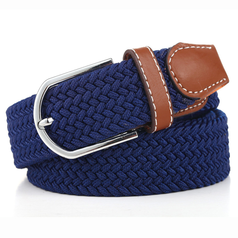 Unisex platneni pojas s minimalistickkim pletenim uzorkom, širina 2-4 cm, duljina 105 cm, kopča od legure s pin mehanizmom, korejskog stila