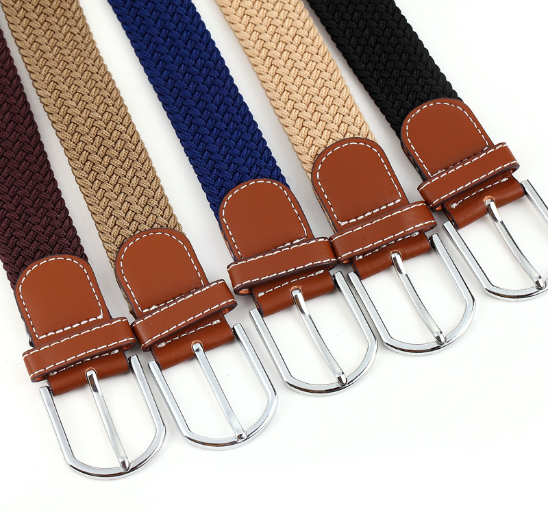 Unisex platneni pojas s minimalistickkim pletenim uzorkom, širina 2-4 cm, duljina 105 cm, kopča od legure s pin mehanizmom, korejskog stila