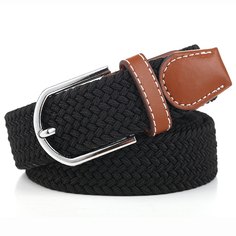 Unisex platneni pojas s minimalistickkim pletenim uzorkom, širina 2-4 cm, duljina 105 cm, kopča od legure s pin mehanizmom, korejskog stila