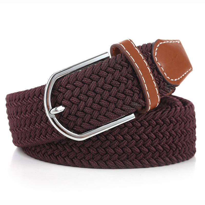 Unisex platneni pojas s minimalistickkim pletenim uzorkom, širina 2-4 cm, duljina 105 cm, kopča od legure s pin mehanizmom, korejskog stila