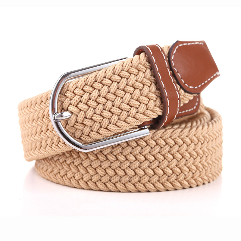 Unisex platneni pojas s minimalistickkim pletenim uzorkom, širina 2-4 cm, duljina 105 cm, kopča od legure s pin mehanizmom, korejskog stila