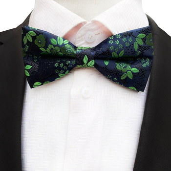 Muška leptir mašna s floralnim uzorkom, poliester vlakno, ravna glava, unisex