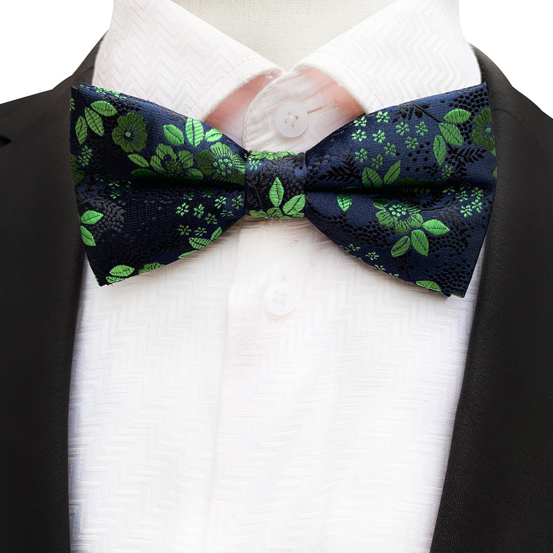 Muška leptir mašna s floralnim uzorkom, poliester vlakno, ravna glava, unisex