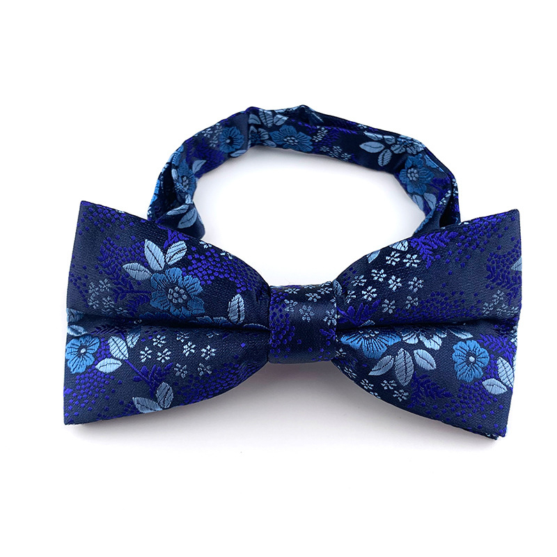 Muška leptir mašna s floralnim uzorkom, poliester vlakno, ravna glava, unisex