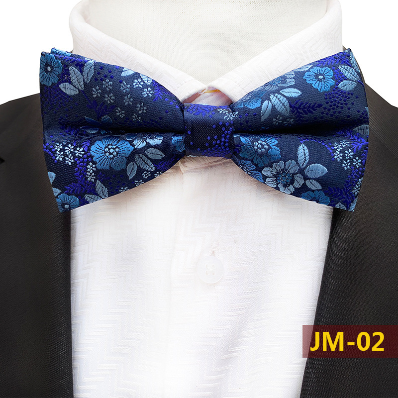 Muška leptir mašna s floralnim uzorkom, poliester vlakno, ravna glava, unisex