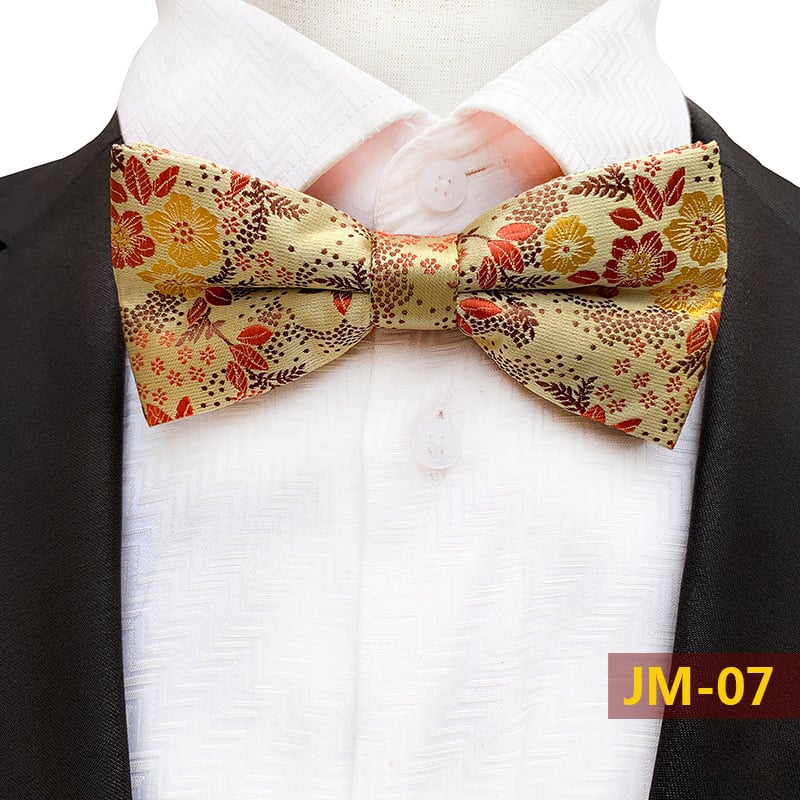 Muška leptir mašna s floralnim uzorkom, poliester vlakno, ravna glava, unisex
