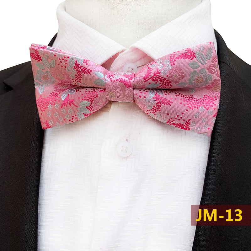 Muška leptir mašna s floralnim uzorkom, poliester vlakno, ravna glava, unisex