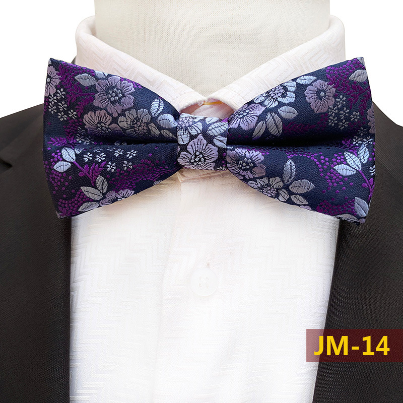 Muška leptir mašna s floralnim uzorkom, poliester vlakno, ravna glava, unisex
