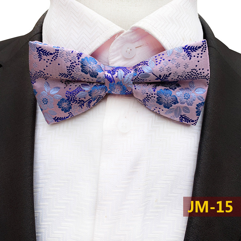 Muška leptir mašna s floralnim uzorkom, poliester vlakno, ravna glava, unisex