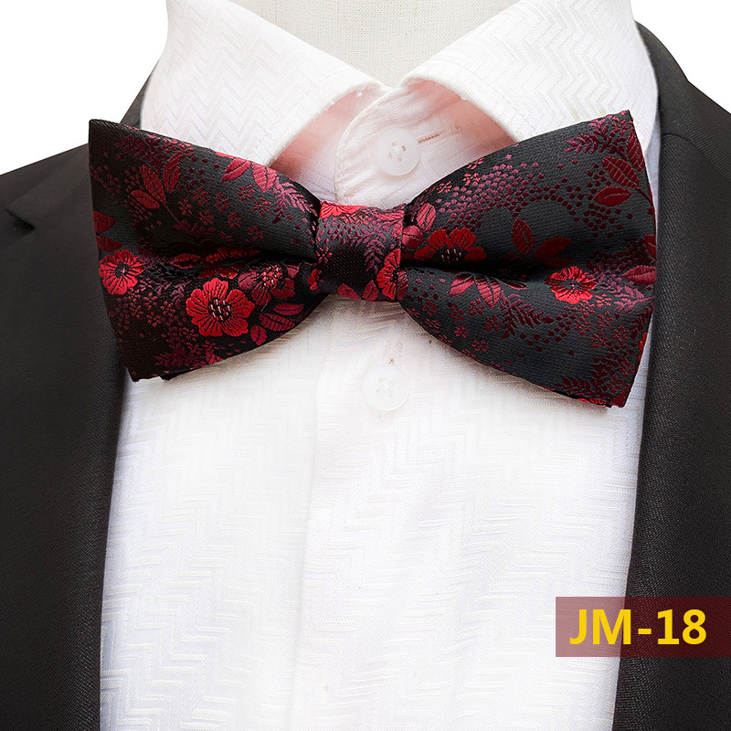 Muška leptir mašna s floralnim uzorkom, poliester vlakno, ravna glava, unisex