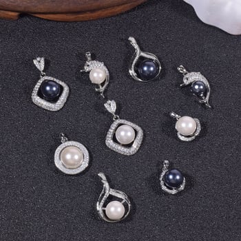 Kriauklių karoliukų geometrijškas pakabukas grandinėlė, įkvėpta korėjietiško stiliaus, poliruota danga