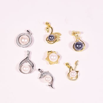 Kriauklių karoliukų geometrijškas pakabukas grandinėlė, įkvėpta korėjietiško stiliaus, poliruota danga