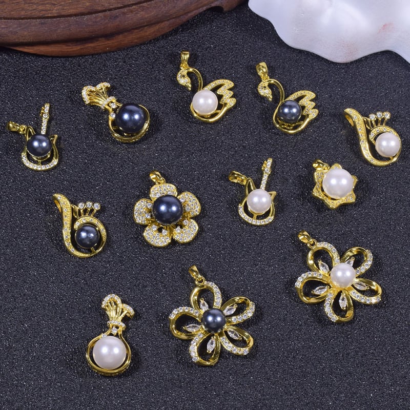 Kriauklių karoliukų geometrijškas pakabukas grandinėlė, įkvėpta korėjietiško stiliaus, poliruota danga