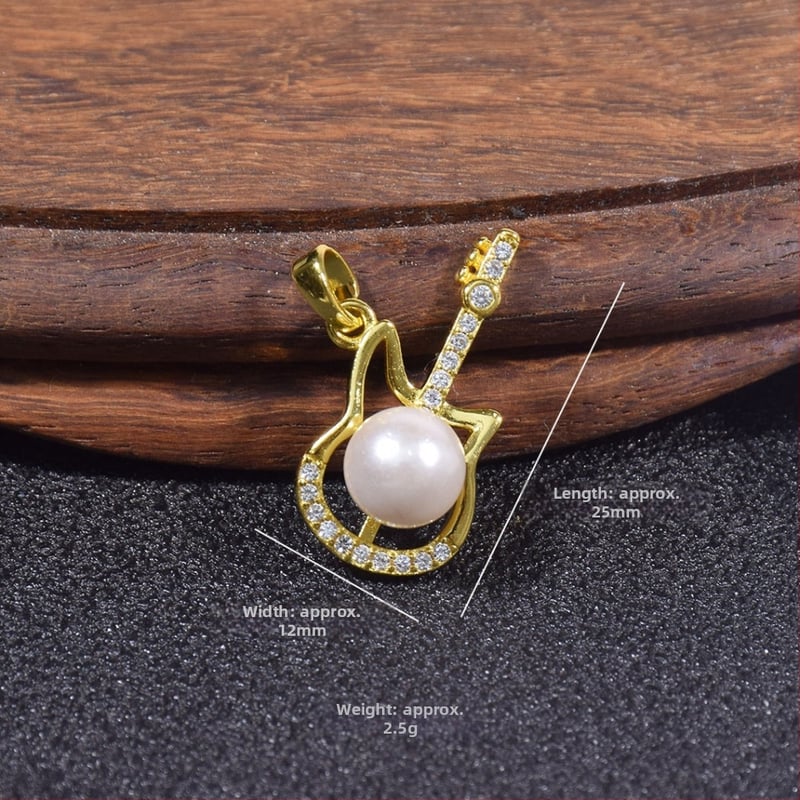 Kriauklių karoliukų geometrijškas pakabukas grandinėlė, įkvėpta korėjietiško stiliaus, poliruota danga