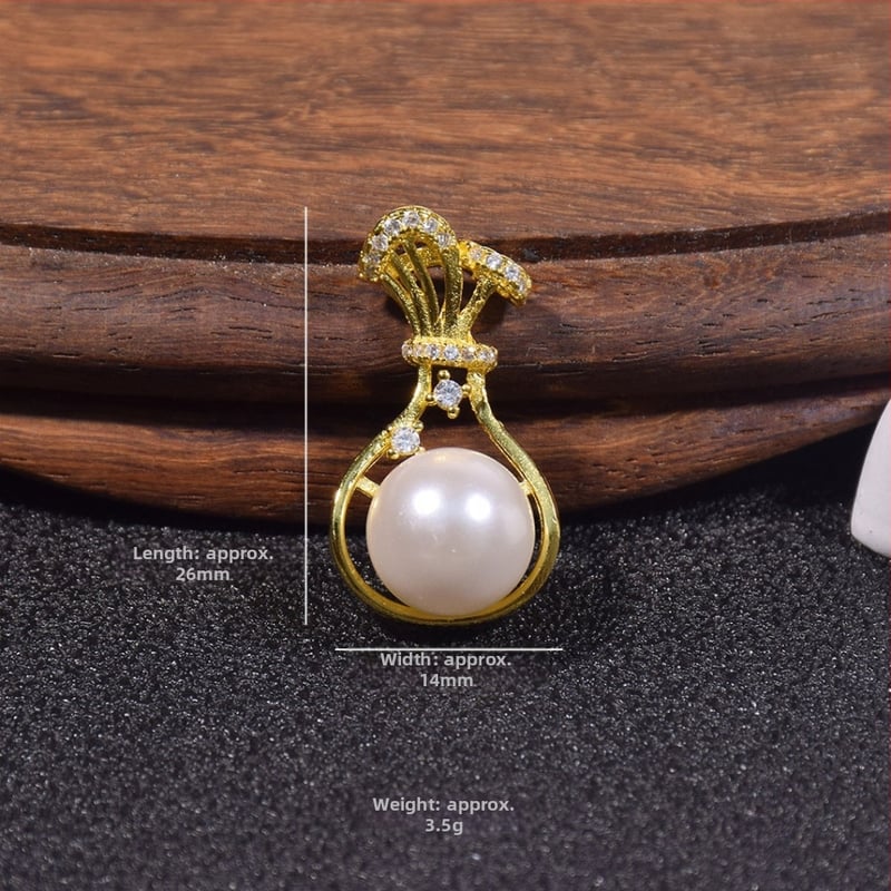 Kriauklių karoliukų geometrijškas pakabukas grandinėlė, įkvėpta korėjietiško stiliaus, poliruota danga