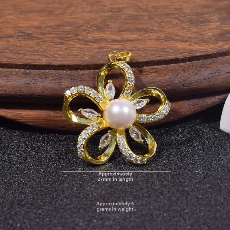 Kriauklių karoliukų geometrijškas pakabukas grandinėlė, įkvėpta korėjietiško stiliaus, poliruota danga