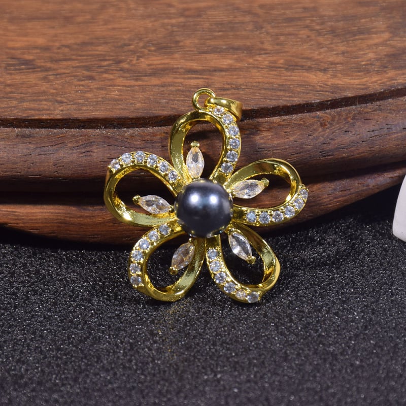 Kriauklių karoliukų geometrijškas pakabukas grandinėlė, įkvėpta korėjietiško stiliaus, poliruota danga