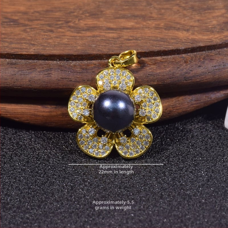 Kriauklių karoliukų geometrijškas pakabukas grandinėlė, įkvėpta korėjietiško stiliaus, poliruota danga