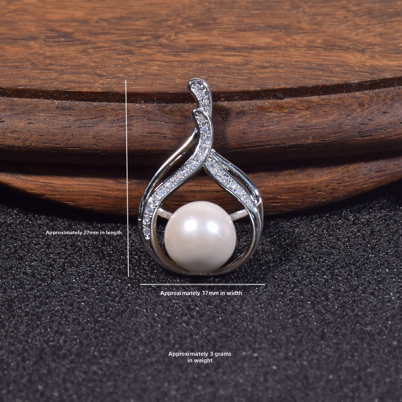 Kriauklių karoliukų geometrijškas pakabukas grandinėlė, įkvėpta korėjietiško stiliaus, poliruota danga