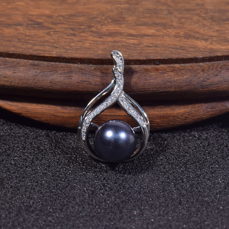 Kriauklių karoliukų geometrijškas pakabukas grandinėlė, įkvėpta korėjietiško stiliaus, poliruota danga