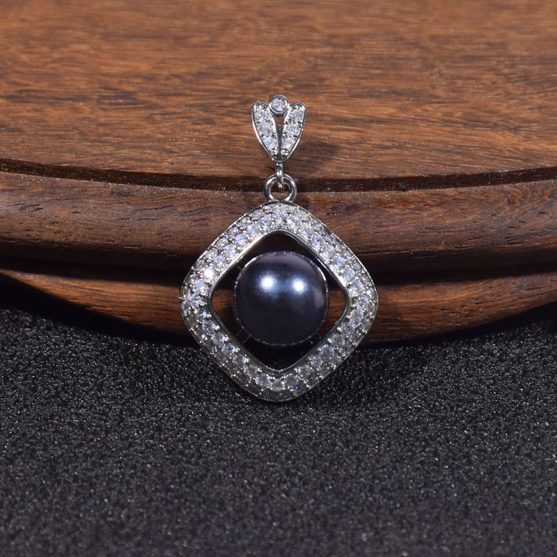 Kriauklių karoliukų geometrijškas pakabukas grandinėlė, įkvėpta korėjietiško stiliaus, poliruota danga