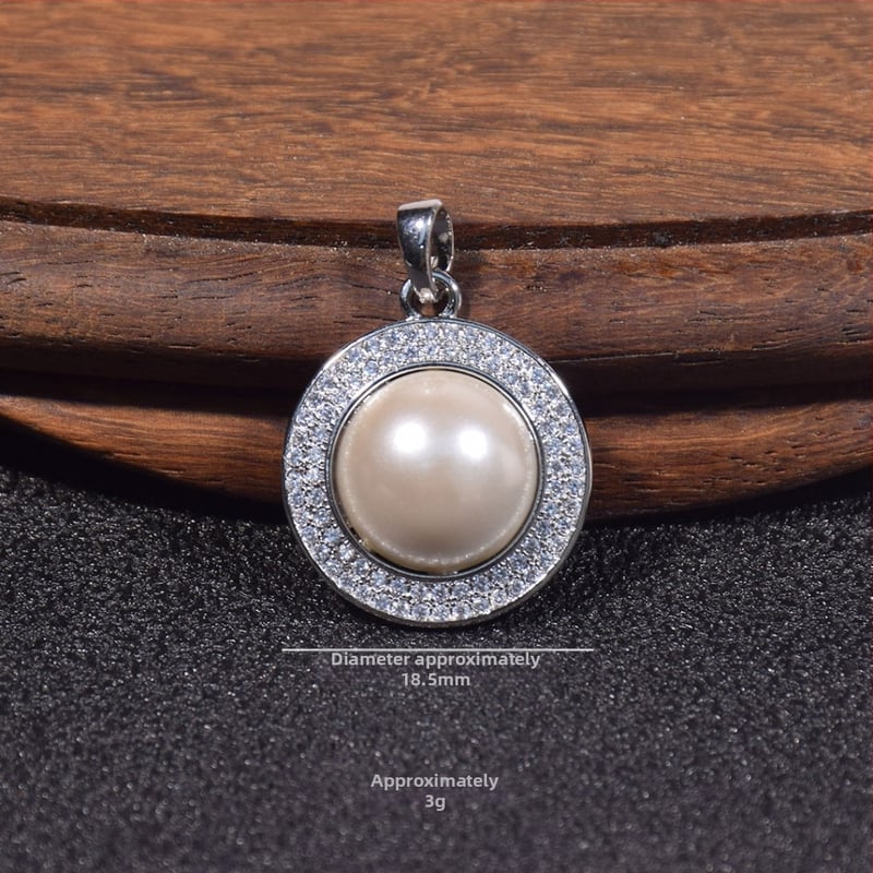 Kriauklių karoliukų geometrijškas pakabukas grandinėlė, įkvėpta korėjietiško stiliaus, poliruota danga