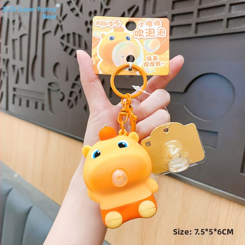 Capybara Lulu võtmehoidja – Squishy Bubble, karikatuurne stiil, sulam + PVC, litsentsitud IP