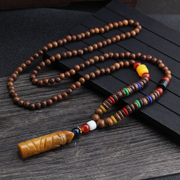 Unisex ogrlica etničkog stila s Bodhi smolom od smole, kuglični lanac, duljina 51–80 cm, ručna izrada