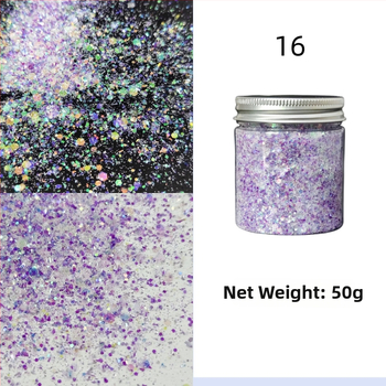 Nagu gliterēti ar PET materiālu, zvaigžņu debess raksts, korejiešu stila spožs pārklājums