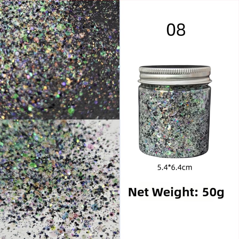 Nagu gliterēti ar PET materiālu, zvaigžņu debess raksts, korejiešu stila spožs pārklājums