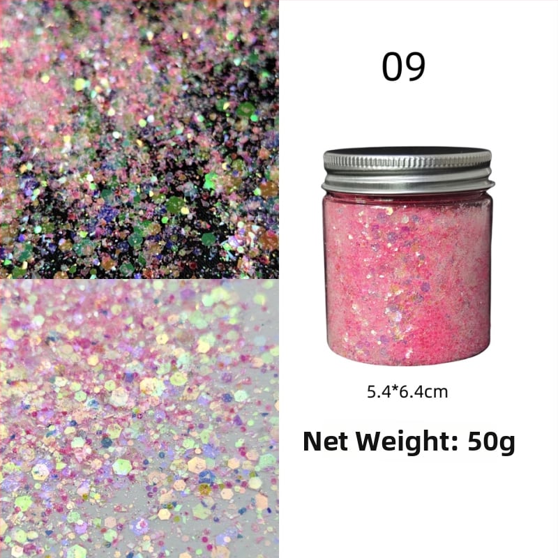 Nagu gliterēti ar PET materiālu, zvaigžņu debess raksts, korejiešu stila spožs pārklājums