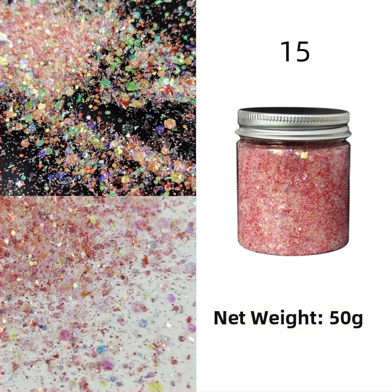 Nagu gliterēti ar PET materiālu, zvaigžņu debess raksts, korejiešu stila spožs pārklājums