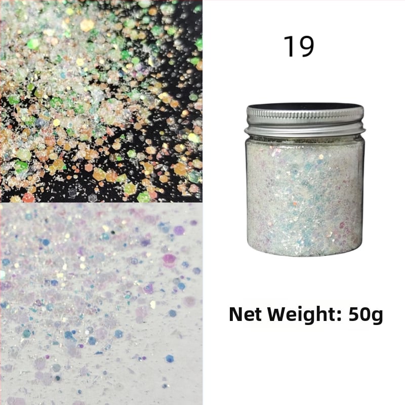 Nagu gliterēti ar PET materiālu, zvaigžņu debess raksts, korejiešu stila spožs pārklājums