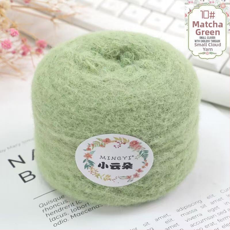 6-szálas Marshmallow mousse fonal horgoláshoz és kézi kötéshez — semi-worsted, felhő-szerű textúra tejwafla