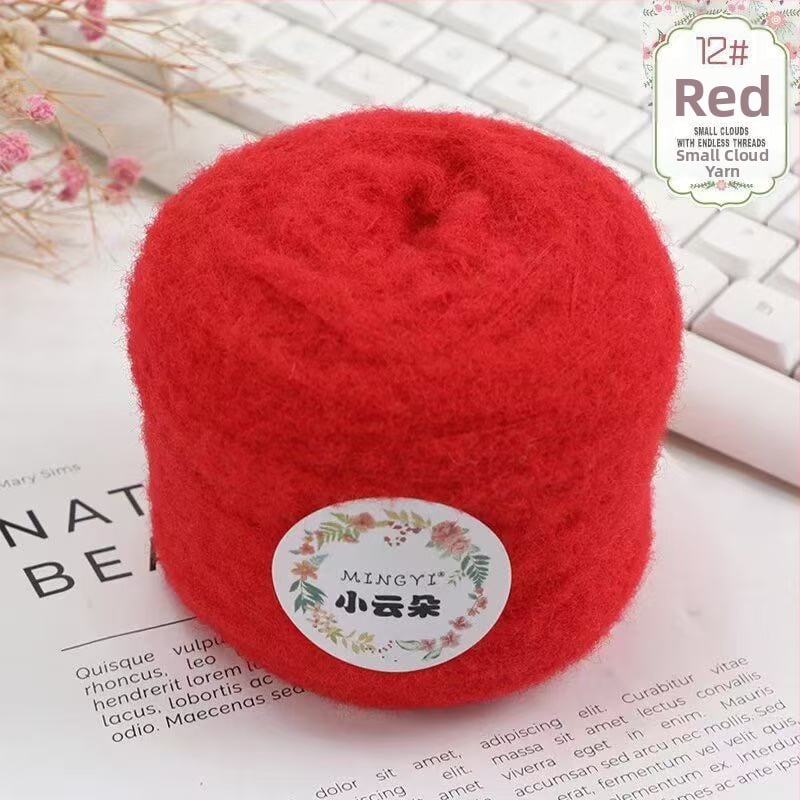 6-szálas Marshmallow mousse fonal horgoláshoz és kézi kötéshez — semi-worsted, felhő-szerű textúra tejwafla