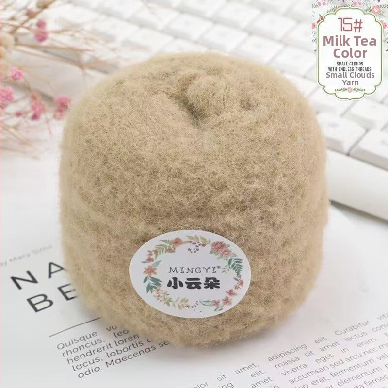 6-szálas Marshmallow mousse fonal horgoláshoz és kézi kötéshez — semi-worsted, felhő-szerű textúra tejwafla