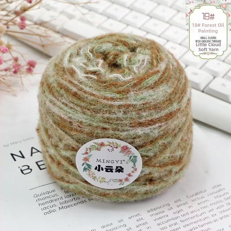 6-szálas Marshmallow mousse fonal horgoláshoz és kézi kötéshez — semi-worsted, felhő-szerű textúra tejwafla