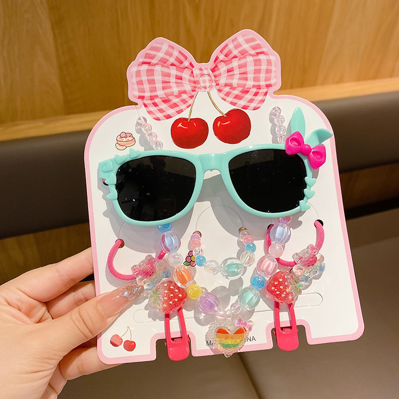 7 dalių rankų darbo plastiko plaukų aksesuarų rinkinys mergaitei, animacinio lėlytės stilius, princesių serija, nuo 3 metų