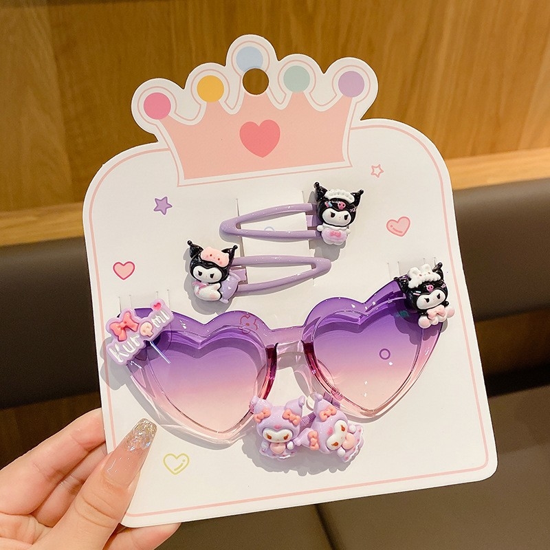 7 dalių rankų darbo plastiko plaukų aksesuarų rinkinys mergaitei, animacinio lėlytės stilius, princesių serija, nuo 3 metų