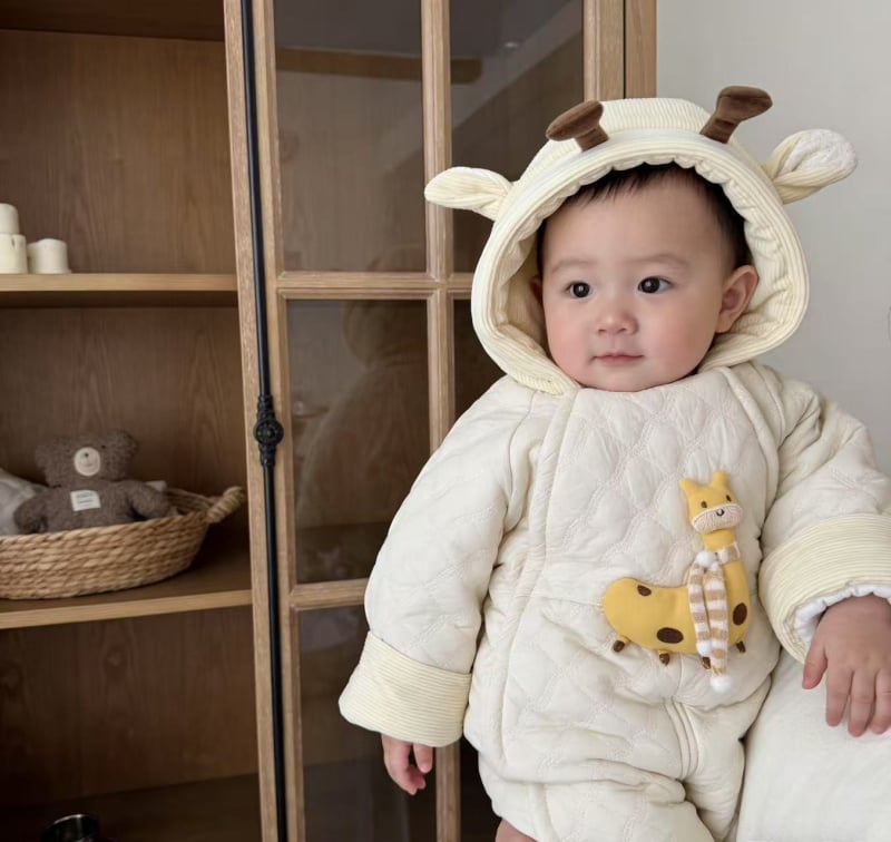 Kūdikių berniukų kombinezonas su fleece viduje, storas žieminis audinys, 100% poliesteris, su gobtuvu ir užtrauktuku, 1–3 metų amžius