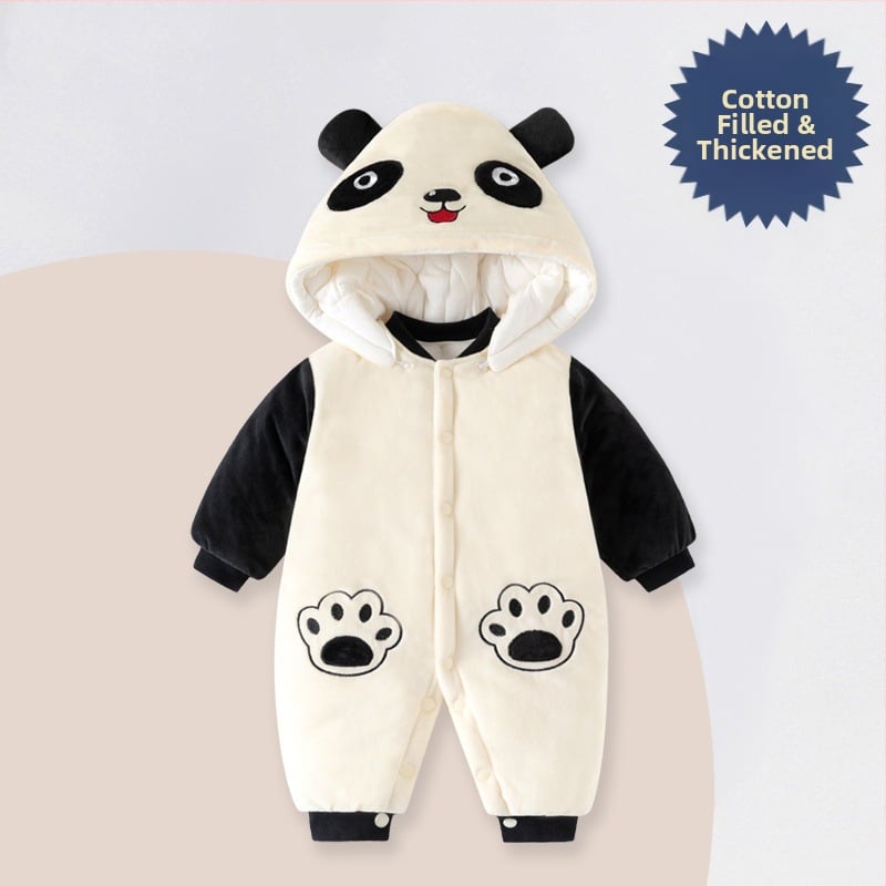 Žiemos storas kūdikio kombinezonas su nuimamu gobtuvu, ilgom rankovėm
