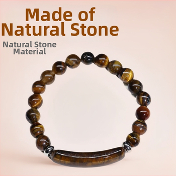 Ling shi dabīgā akmens rokassprādze, urbānais stils, universālais stils, apaļas pērlītes, rokdarbs