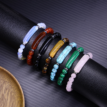 Ling shi dabīgā akmens rokassprādze, urbānais stils, universālais stils, apaļas pērlītes, rokdarbs