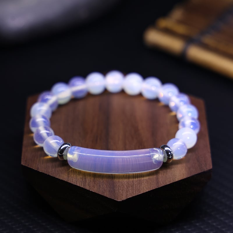 Ling shi dabīgā akmens rokassprādze, urbānais stils, universālais stils, apaļas pērlītes, rokdarbs