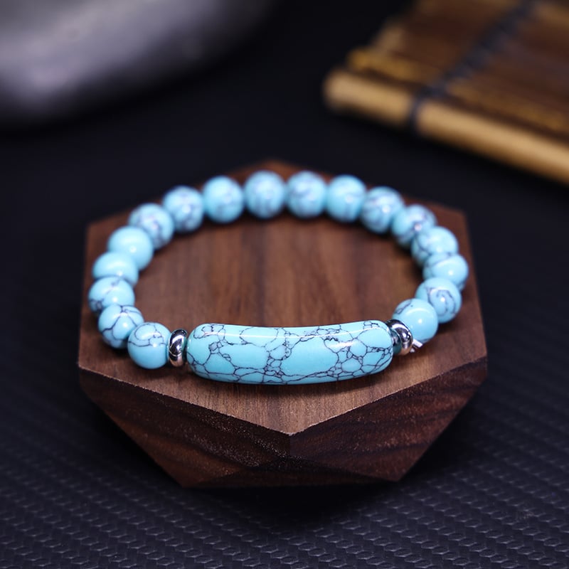 Ling shi dabīgā akmens rokassprādze, urbānais stils, universālais stils, apaļas pērlītes, rokdarbs