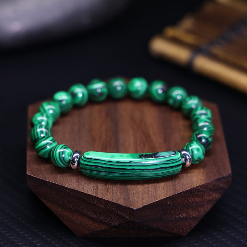 Ling shi dabīgā akmens rokassprādze, urbānais stils, universālais stils, apaļas pērlītes, rokdarbs